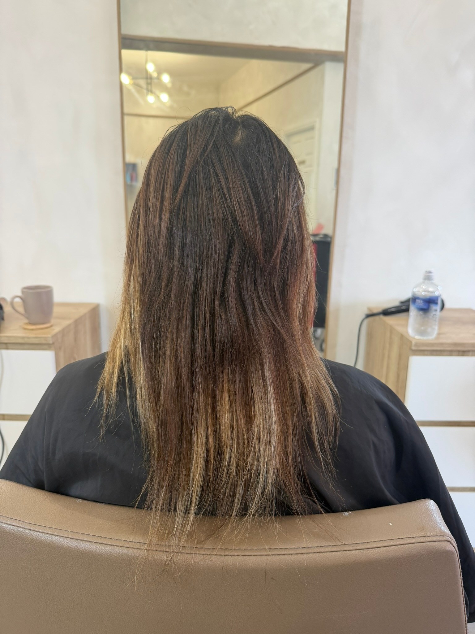 Before Maison Vellor extensions, fine natural hair