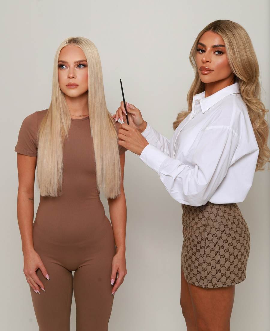 Sinclairs Lounge stylist sectioning hair extensions